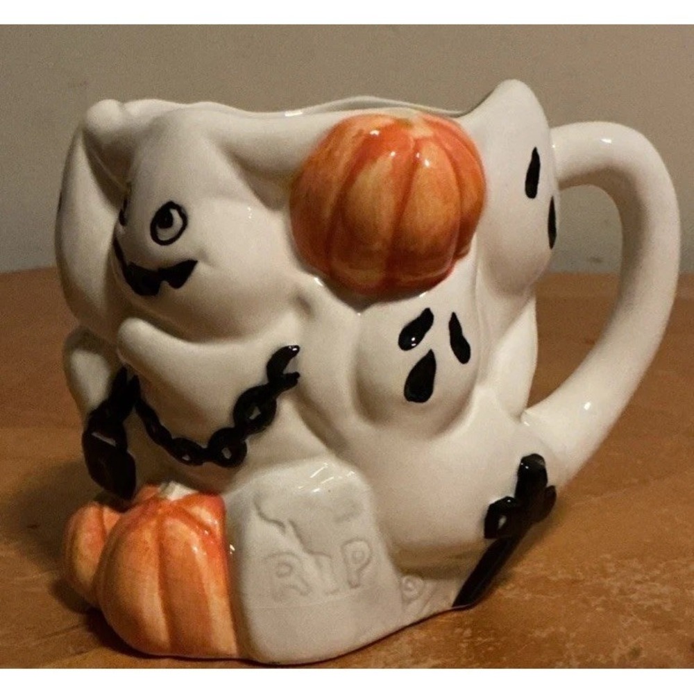 Unbranded Ghost And Pumpkin Halloween Coffee/Tea Mug - Picture 3 of 14
